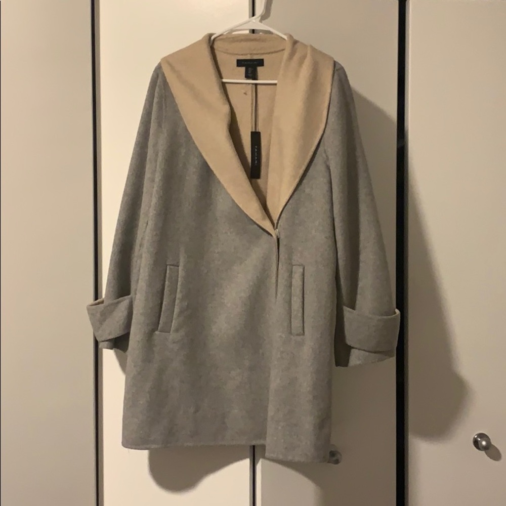 Grey wrap pea coat
